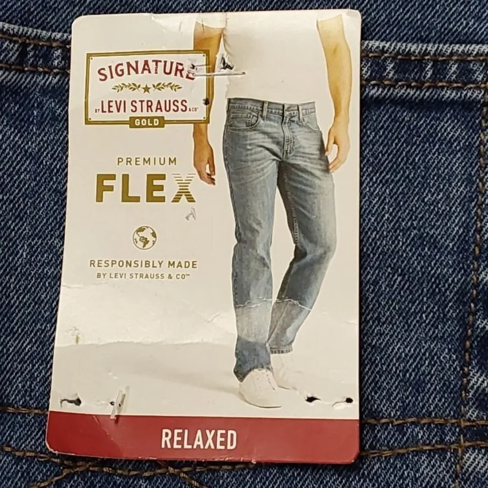 Mens Fit Flex Jeans Relaxed Fit | Signature by Levi Strauss & Co | 42X30